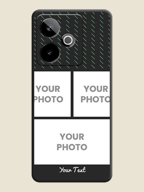 Custom Cross Dotted Pattern with 2 Image Holder On Space Black Custom Soft Matte Mobile Back Cover - Realme GT 7 5G - alternate view