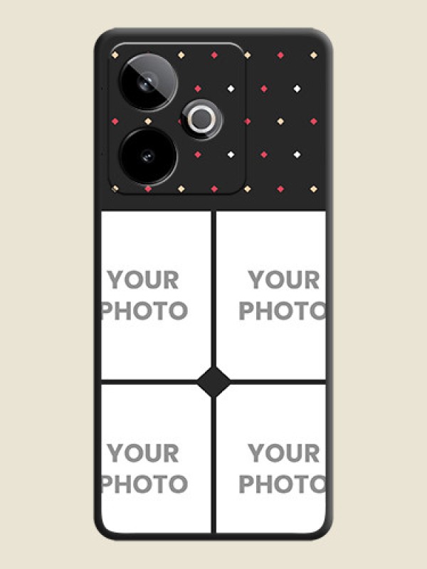 Custom Multicolor Dotted Pattern with 4 Image Holder On Space Black Custom Soft Matte Mobile Back Cover - Realme GT 7 5G - alternate view