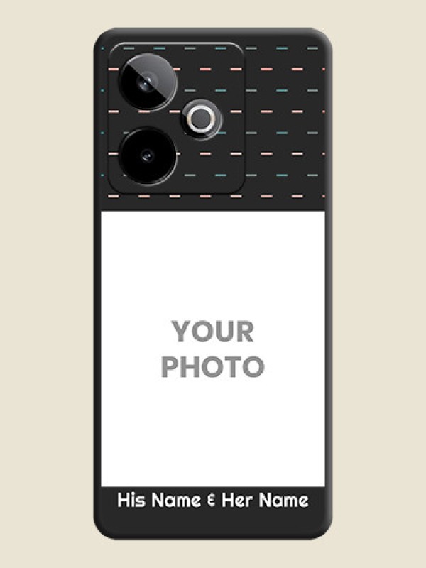 Custom Line Pattern Design with Text On Space Black Custom Soft Matte Mobile Back Cover - Realme GT 7 5G - alternate view