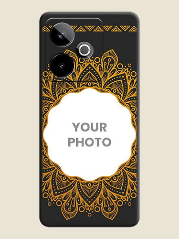 Custom Round Image with Floral Design On Space Black Custom Soft Matte Mobile Back Cover - Realme GT 7 5G - alternate view