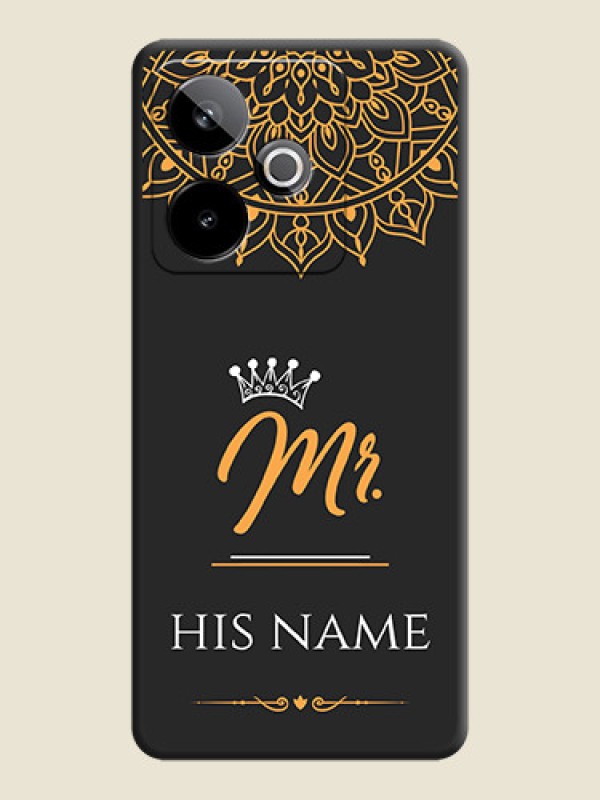 Custom Mr Name with Floral Design On Space Black Custom Soft Matte Mobile Back Cover - Realme GT 7 5G - alternate view