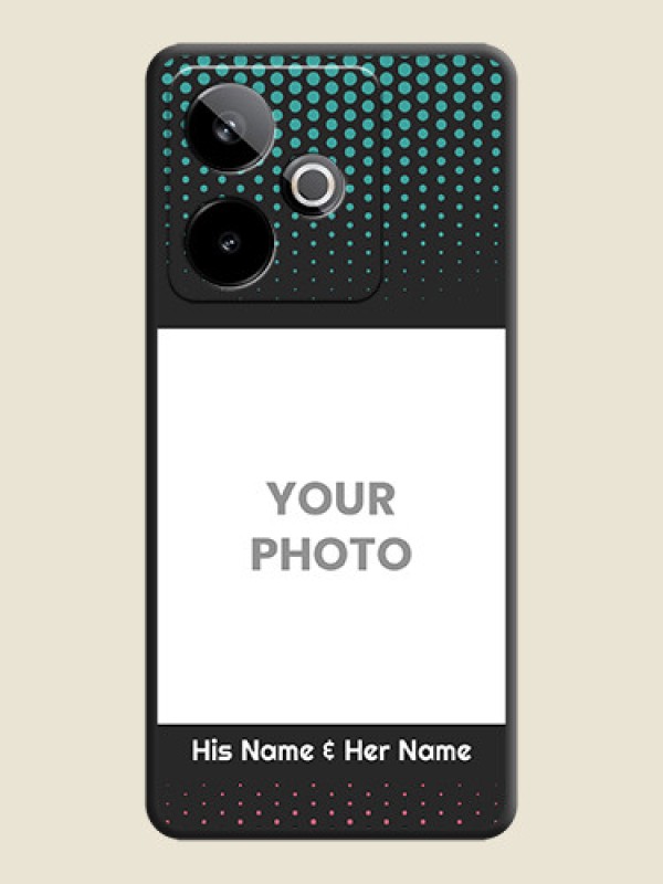 Custom Faded Dots with Grunge Photo Frame and Text On Space Black Custom Soft Matte Mobile Back Cover - Realme GT 7 5G - alternate view