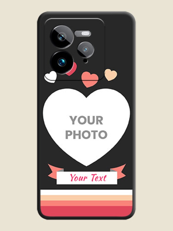 Custom Love Shaped Photo with Colorful Stripes On Space Black Custom Soft Matte Mobile Back Cover - Realme GT 7 Pro - alternate view