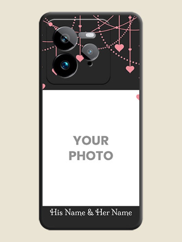 Custom Pink Love Hangings with Text On Space Black Custom Soft Matte Mobile Back Cover - Realme GT 7 Pro - alternate view