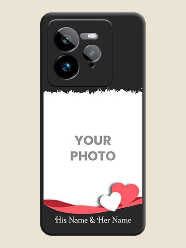 Custom Pin Color Love Shaped Ribbon Design with Text On Space Black Custom Soft Matte Mobile Back Cover - Realme GT 7 Pro - alternate view