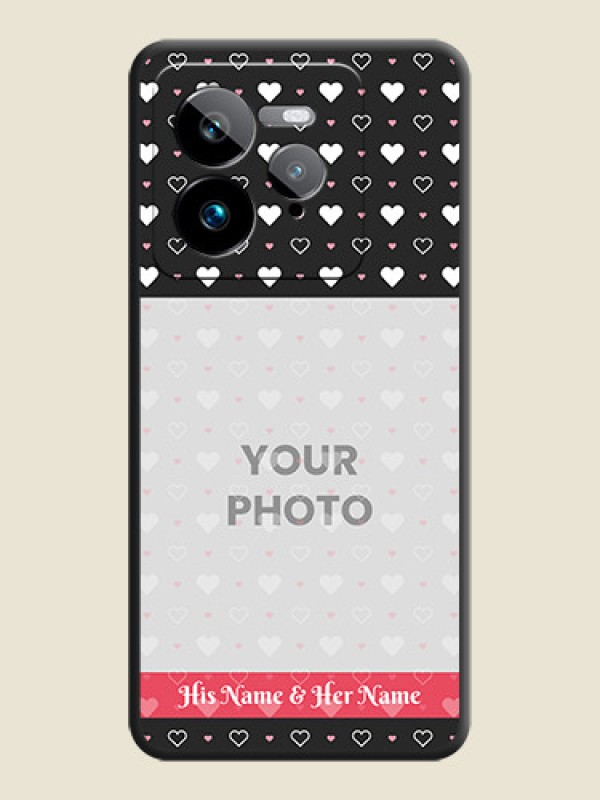 Custom White Color Love Symbols with Text Design on Photo On Space Black Custom Soft Matte Mobile Back Cover - Realme GT 7 Pro - alternate view