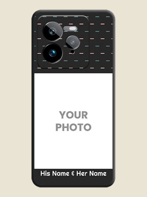 Custom Line Pattern Design with Text On Space Black Custom Soft Matte Mobile Back Cover - Realme GT 7 Pro - alternate view