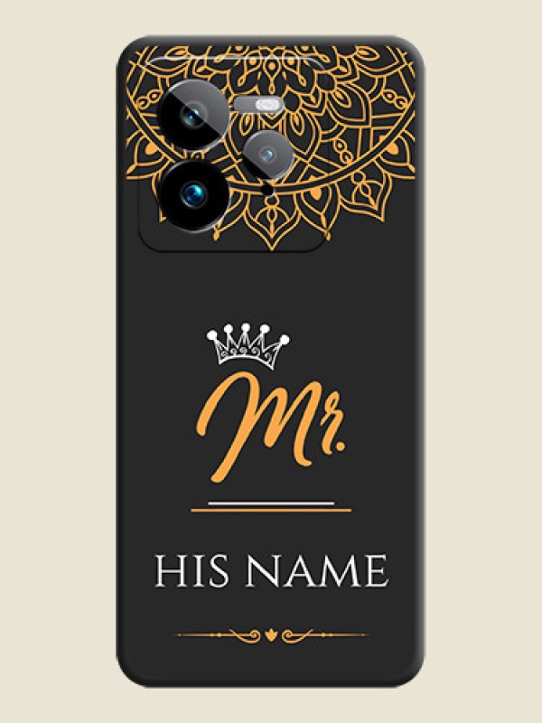 Custom Mr Name with Floral Design On Space Black Custom Soft Matte Mobile Back Cover - Realme GT 7 Pro - alternate view