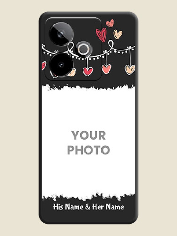 Custom Pink Love Hangings with Name On Space Black Custom Soft Matte Mobile Back Cover - Realme GT 7T 5G - alternate view