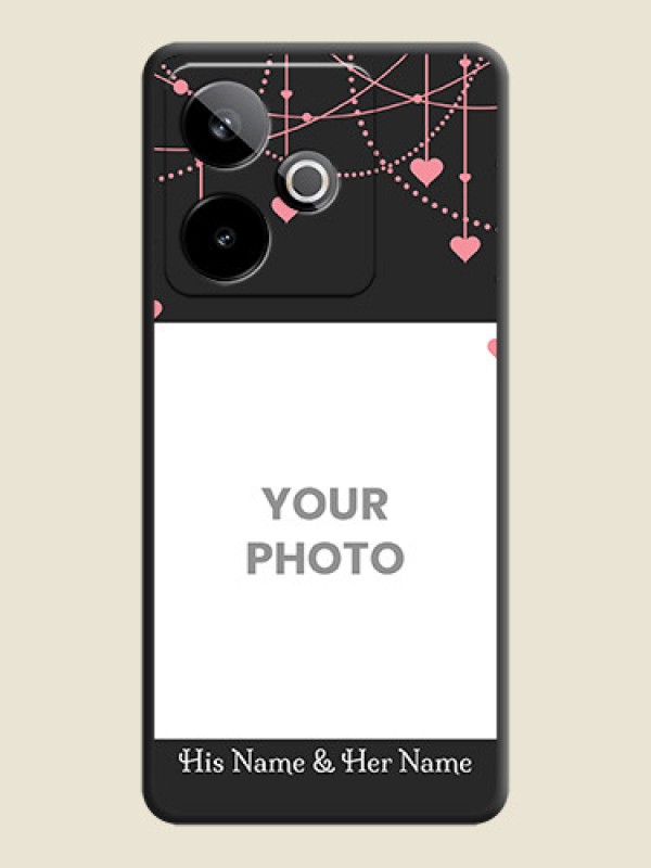 Custom Pink Love Hangings with Text On Space Black Custom Soft Matte Mobile Back Cover - Realme GT 7T 5G - alternate view