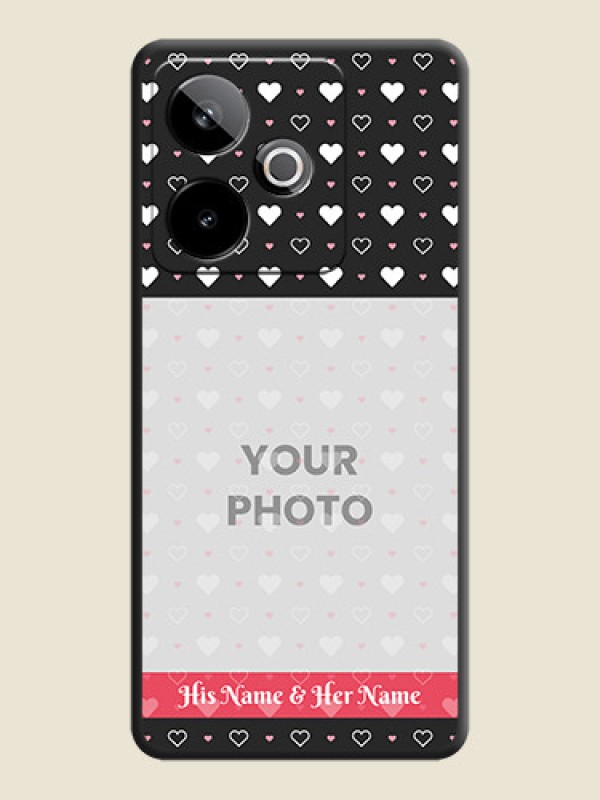 Custom White Color Love Symbols with Text Design on Photo On Space Black Custom Soft Matte Mobile Back Cover - Realme GT 7T 5G - alternate view