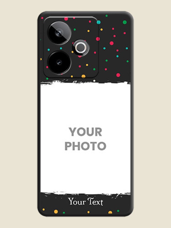 Custom Multicolor Dotted Pattern with Text On Space Black Custom Soft Matte Mobile Back Cover - Realme GT 7T 5G - alternate view