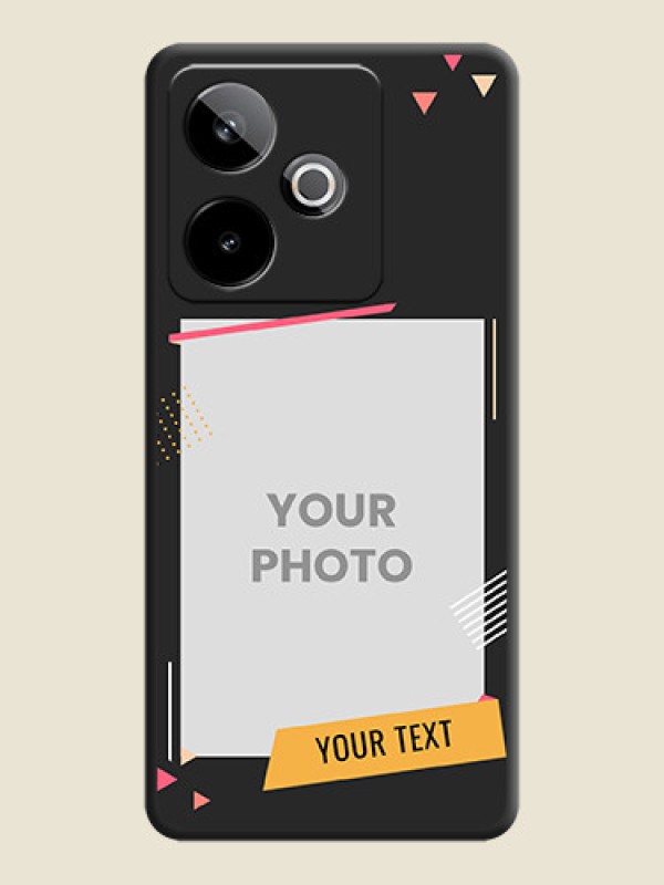 Custom Photo Frame with Triangle Small Dots on Photo On Space Black Custom Soft Matte Mobile Back Cover - Realme GT 7T 5G - alternate view
