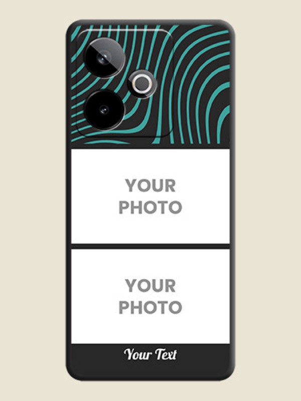 Custom Wave Pattern with 2 Image Holder On Space Black Custom Soft Matte Mobile Back Cover - Realme GT 7T 5G - alternate view
