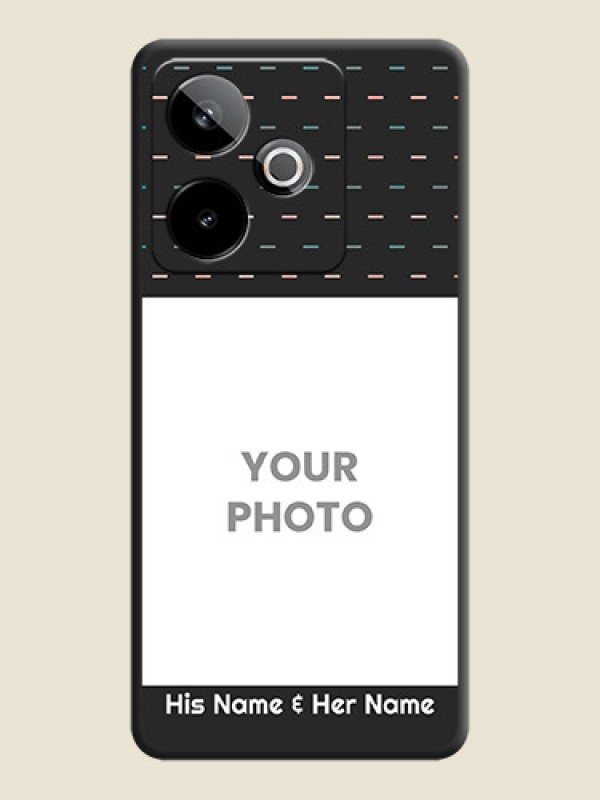 Custom Line Pattern Design with Text On Space Black Custom Soft Matte Mobile Back Cover - Realme GT 7T 5G - alternate view