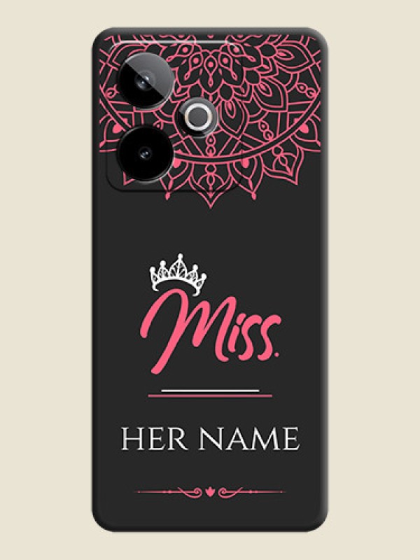 Custom Mrs Name with Floral Design On Space Black Custom Soft Matte Mobile Back Cover - Realme GT 7T 5G - alternate view