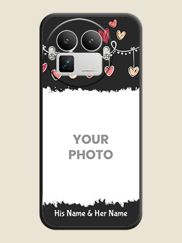 Custom Pink Love Hangings with Name On Space Black Custom Soft Matte Mobile Back Cover - Realme GT 8 Pro - alternate view