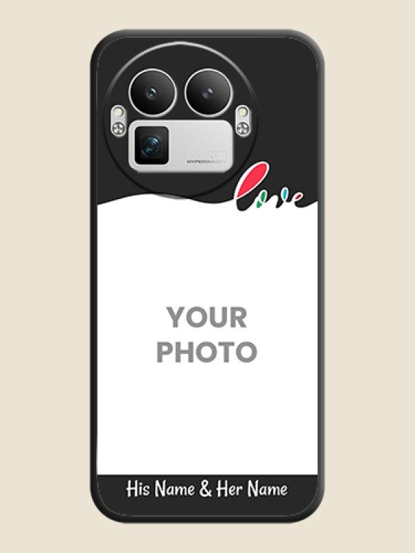 Custom Fall in Love Pattern with Picture on Photo On Space Black Custom Soft Matte Mobile Back Cover - Realme GT 8 Pro - alternate view