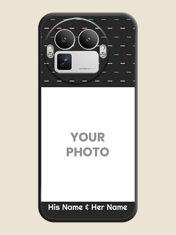 Custom Line Pattern Design with Text On Space Black Custom Soft Matte Mobile Back Cover - Realme GT 8 Pro - alternate view