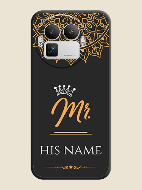 Custom Mr Name with Floral Design On Space Black Custom Soft Matte Mobile Back Cover - Realme GT 8 Pro - alternate view