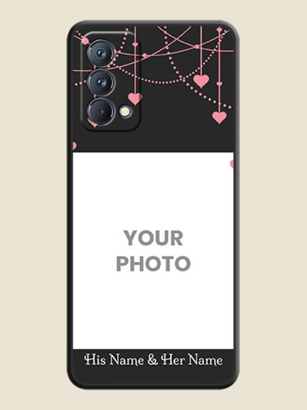 Custom Pink Love Hangings with Text on Space Black Custom Soft Matte Back Cover - Realme GT Master - alternate view
