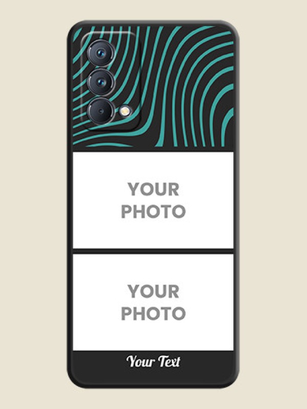 Custom Wave Pattern with 2 Image Holder on Space Black Personalized Soft Matte Phone Covers - Realme GT Master - alternate view