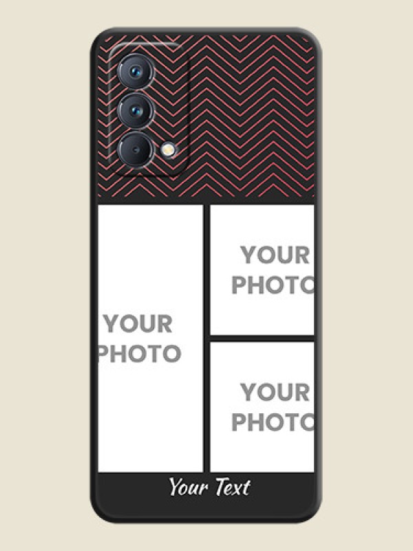 Custom Wave Pattern with 3 Image Holder on Space Black Custom Soft Matte Back Cover - Realme GT Master - alternate view