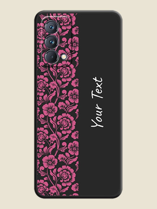 Custom Pink Floral Pattern Design With Custom Text On Space Black Personalized Soft Matte Phone Covers -Realme Gt Master - alternate view