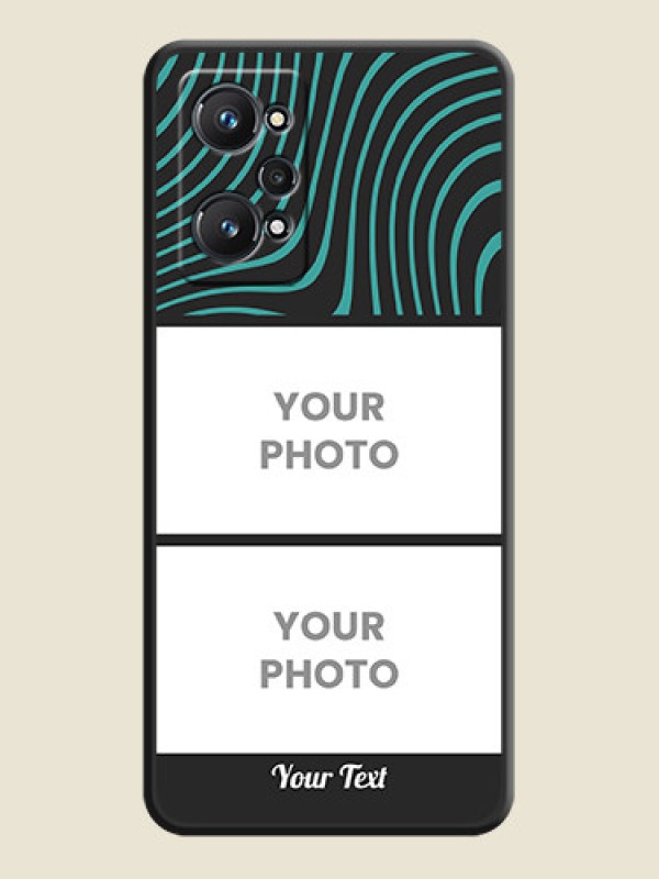 Custom Wave Pattern with 2 Image Holder on Space Black Personalized Soft Matte Phone Covers - Realme GT Neo 2 5G - alternate view