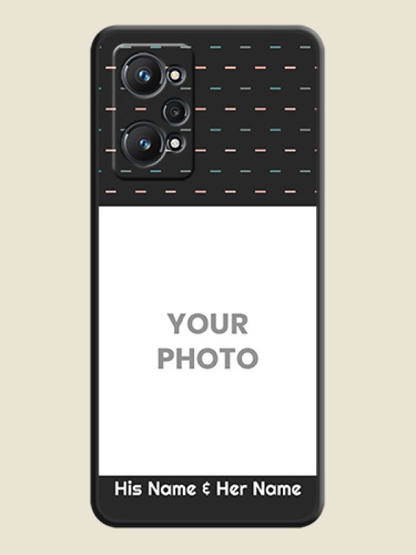 Custom Line Pattern Design with Text on Space Black Custom Soft Matte Phone Back Cover - Realme GT Neo 2 5G - alternate view