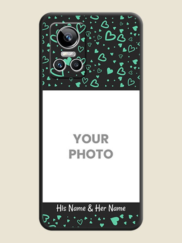 Custom Sea Green Indefinite Love Pattern on Photo on Space Black Soft Matte Mobile Cover - Realme GT Neo 3 150W - alternate view