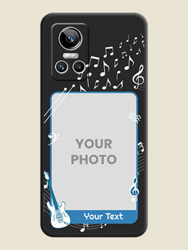 Custom Musical Theme Design with Text on Photo on Space Black Soft Matte Mobile Case - Realme GT Neo 3 150W - alternate view