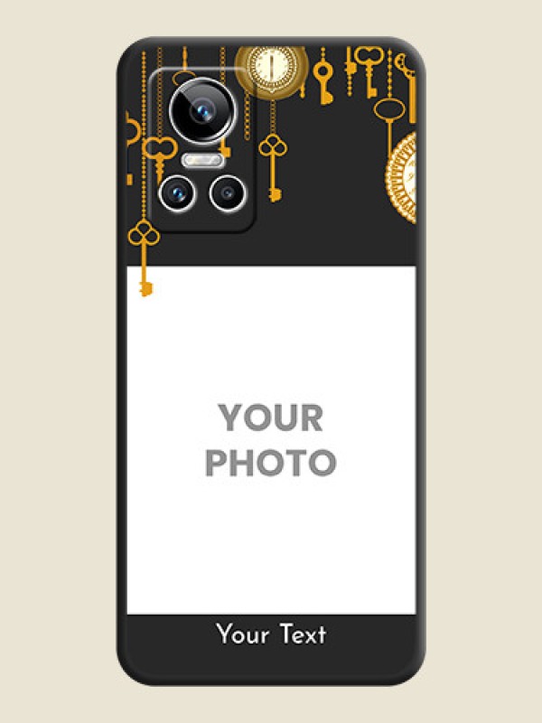 Custom Decorative Design with Text on Space Black Custom Soft Matte Back Cover - Realme GT Neo 3 150W - alternate view