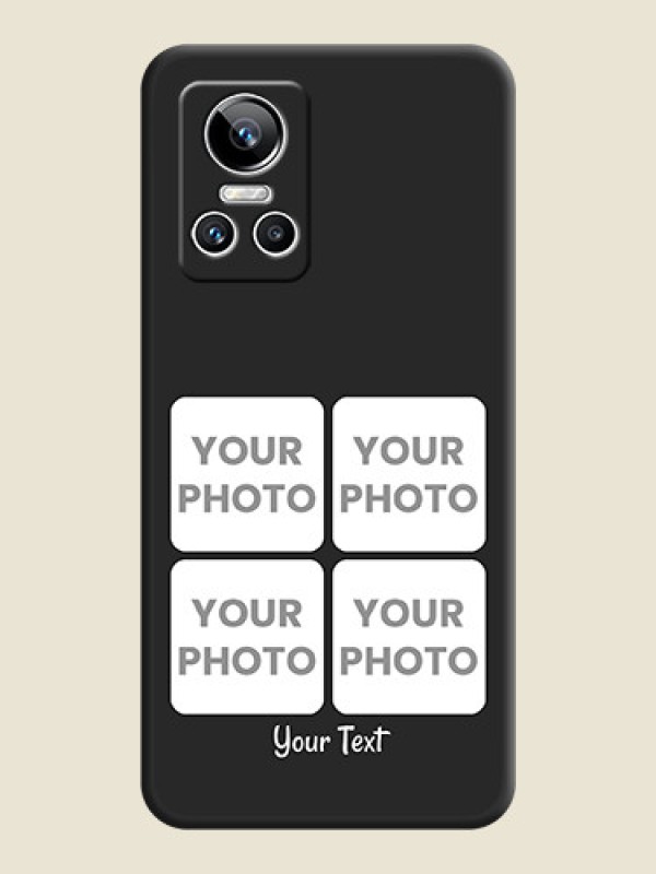 Custom Floral Art with 6 Image Holder on Photo on Space Black Soft Matte Mobile Case - Realme GT Neo 3 150W - alternate view