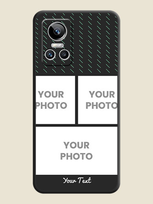 Custom Cross Dotted Pattern with 2 Image Holder  on Personalised Space Black Soft Matte Cases - Realme GT Neo 3 150W - alternate view