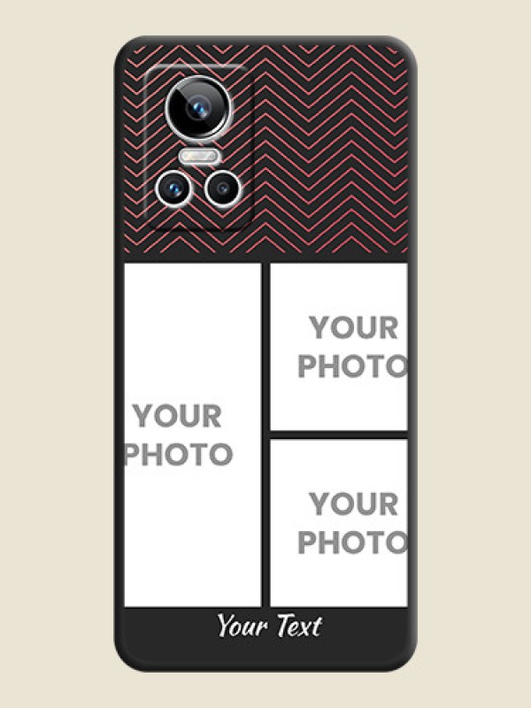 Custom Wave Pattern with 3 Image Holder on Space Black Custom Soft Matte Back Cover - Realme GT Neo 3 - alternate view