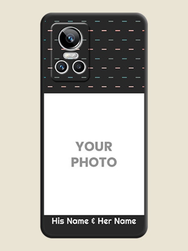 Custom Line Pattern Design with Text on Space Black Custom Soft Matte Phone Back Cover - Realme GT Neo 3 - alternate view