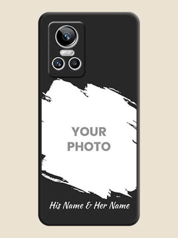 Custom Grunge Brush Strokes on Photo on Space Black Soft Matte Back Cover - Realme GT Neo 3 - alternate view