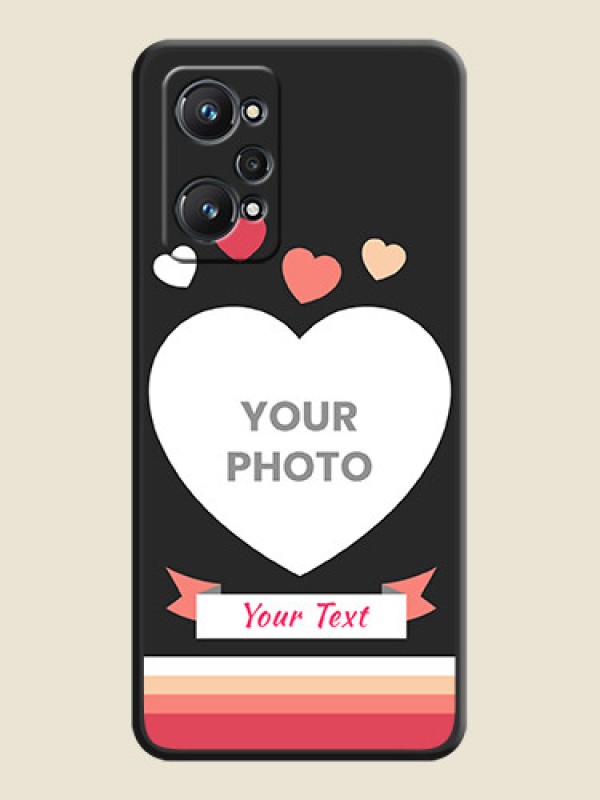 Custom Love Shaped Photo with Colorful Stripes on Personalised Space Black Soft Matte Cases - Realme GT Neo 3T - alternate view