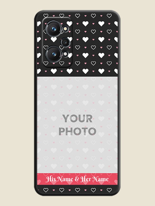 Custom White Color Love Symbols with Text Design on Photo on Space Black Soft Matte Phone Cover - Realme GT Neo 3T - alternate view