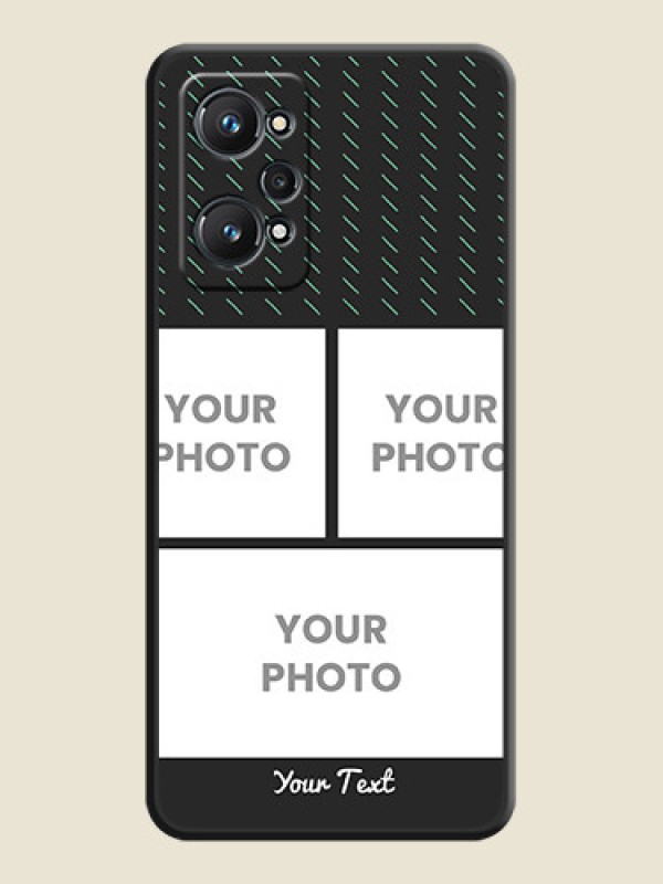 Custom Cross Dotted Pattern with 2 Image Holder  on Personalised Space Black Soft Matte Cases - Realme GT Neo 3T - alternate view