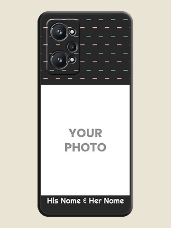 Custom Line Pattern Design with Text on Space Black Custom Soft Matte Phone Back Cover - Realme GT Neo 3T - alternate view