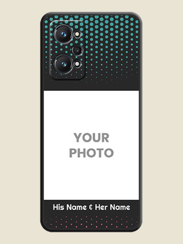 Custom Faded Dots with Grunge Photo Frame and Text on Space Black Custom Soft Matte Phone Cases - Realme GT Neo 3T - alternate view