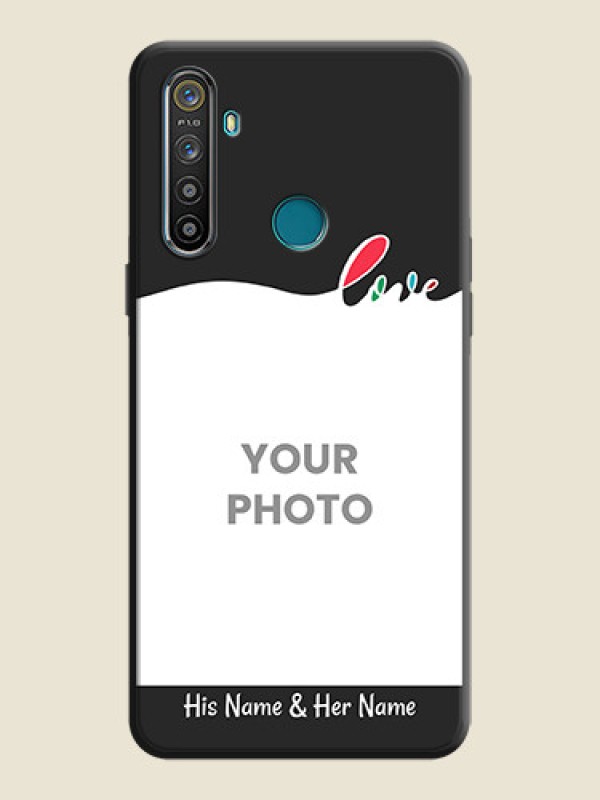 Custom Fall in Love Pattern with Picture - Photo on Space Black Soft Matte Mobile Case - Realme Narzo 10 - alternate view