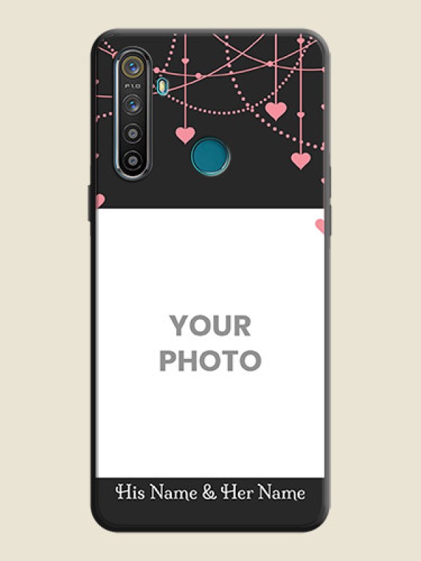 Custom Pink Love Hangings with Text on Space Black Custom Soft Matte Back Cover - Realme Narzo 10 - alternate view