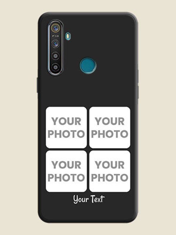 Custom Floral Art with 6 Image Holder - Photo on Space Black Soft Matte Mobile Case - Realme Narzo 10 - alternate view