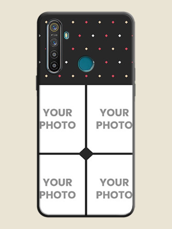 Custom Multicolor Dotted Pattern with 4 Image Holder on Space Black Custom Soft Matte Phone Cases - Realme Narzo 10 - alternate view