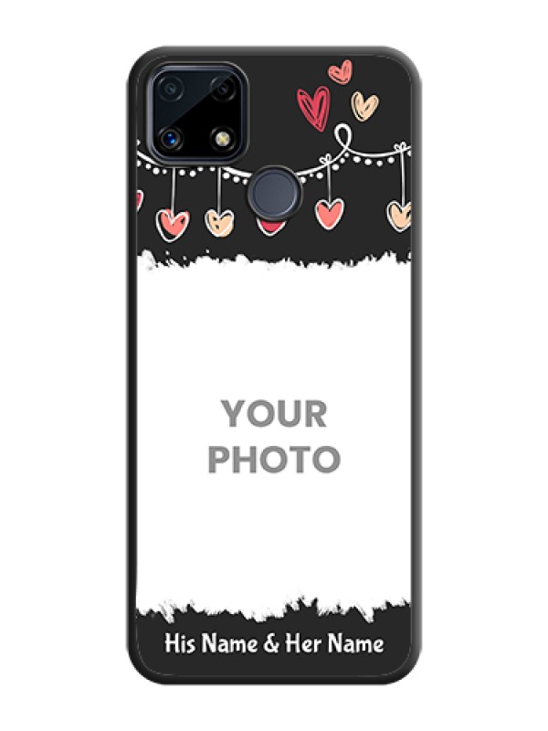 Custom Pink Love Hangings with Name on Space Black Custom Soft Matte Phone Cases - Realme Narzo 20 - alternate view