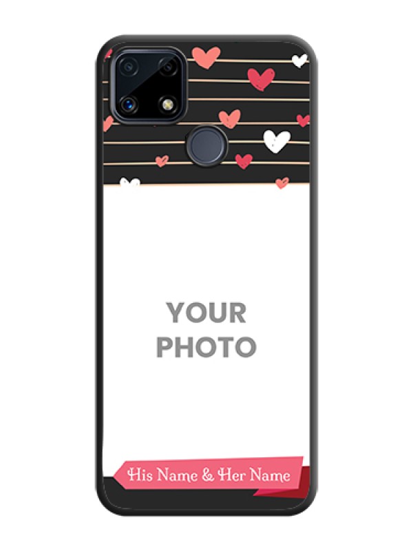 Custom Love Pattern with Name on Pink Ribbon  on Photo on Space Black Soft Matte Back Cover - Realme Narzo 20 - alternate view