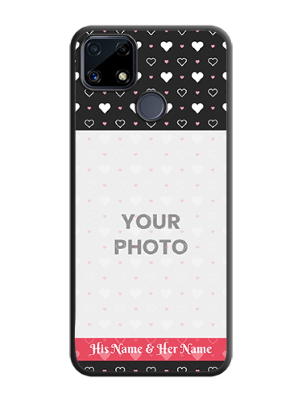 Custom White Color Love Symbols with Text Design on Photo on Space Black Soft Matte Phone Cover - Realme Narzo 20 - alternate view